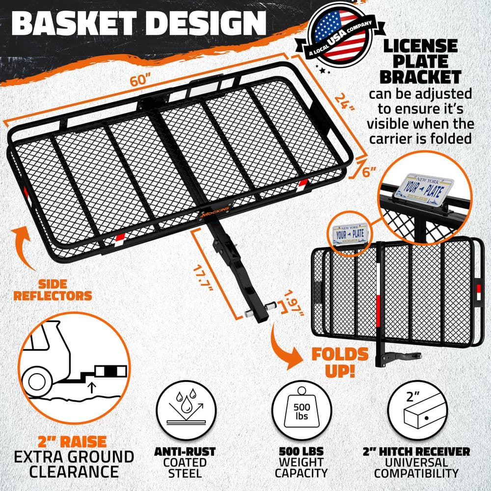Mockins hitch cargo carrier 60 x 24
