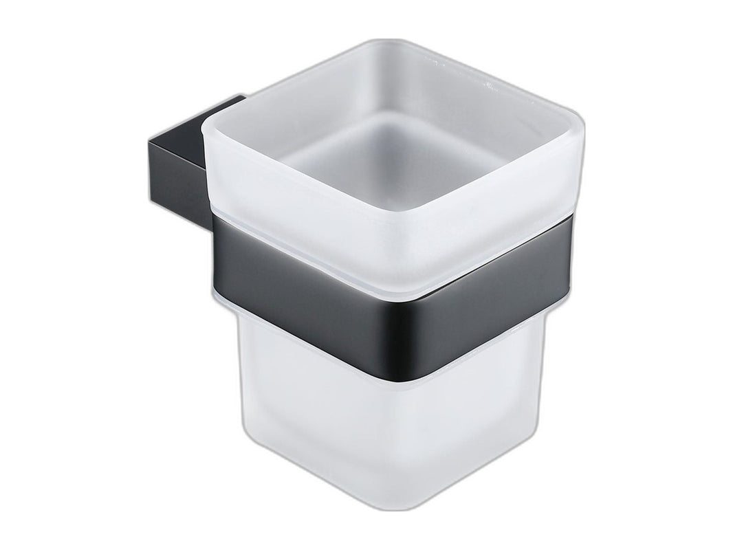 Black Series wall mounted bathroom tumbler holder