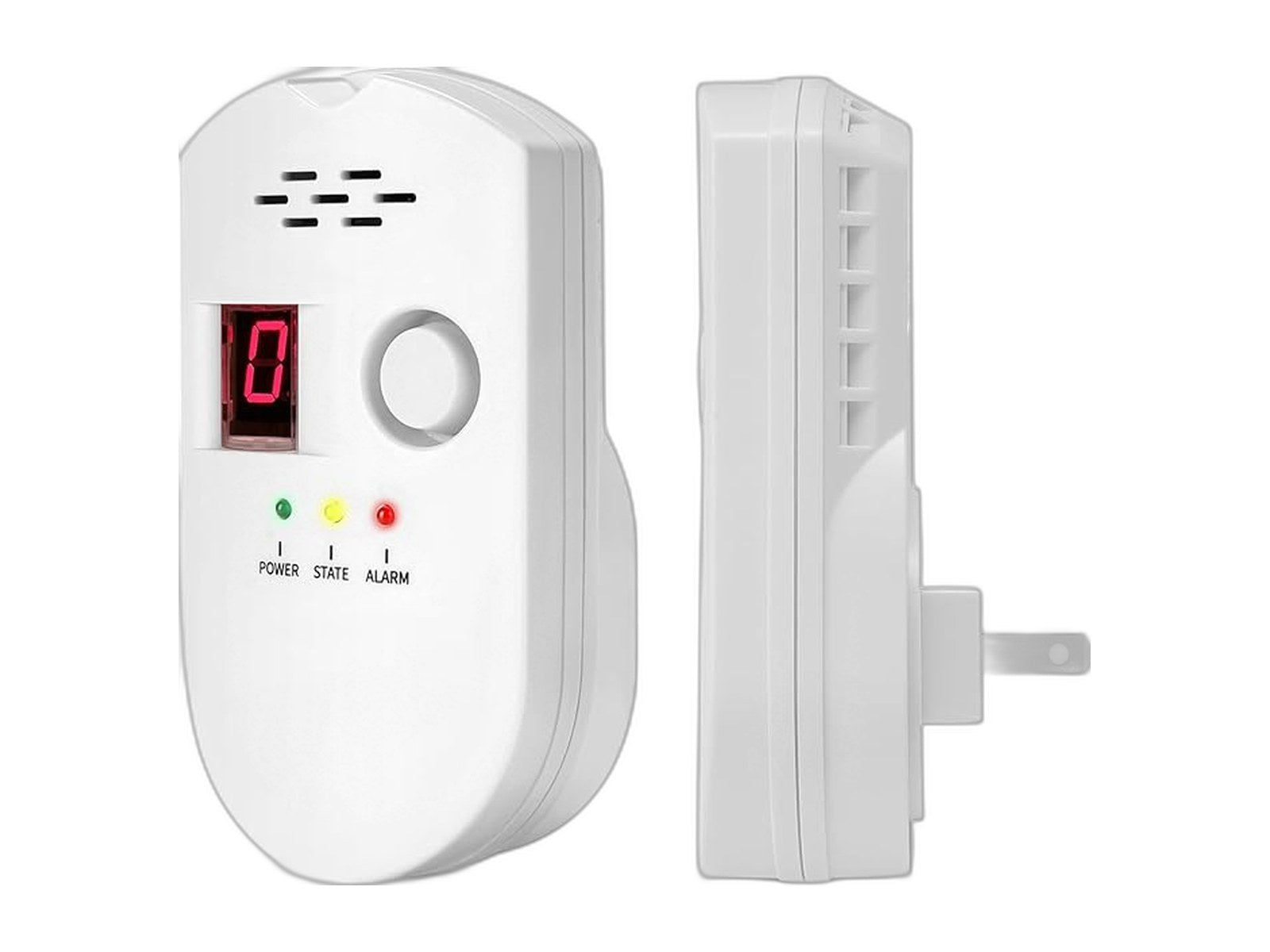 natural gas detector plug in propane gas on white background