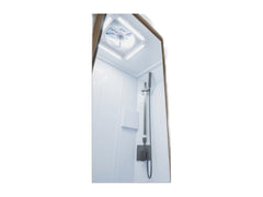 Black Series frameless glass and aluminum shower door