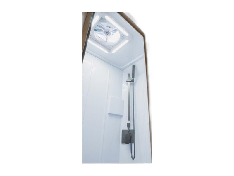 Black Series frameless glass and aluminum shower door
