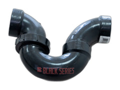 RV plastic P-trap drain assembly removable clean-out
