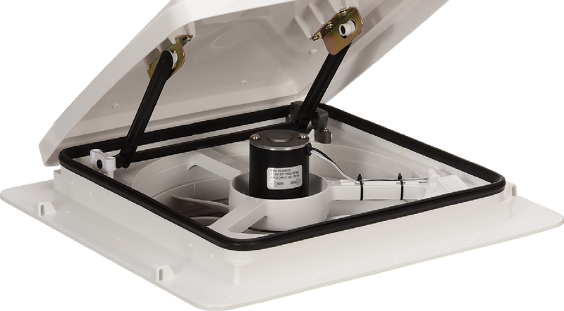 MaxxAir MaxxFan 14" RV Roof Vent Fan, 4-Speed Exhaust, Manual Lift, White Lid - view 3
