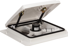 MaxxAir MaxxFan 14" RV Roof Vent Fan, 4-Speed Exhaust, Manual Lift, White Lid - view 2