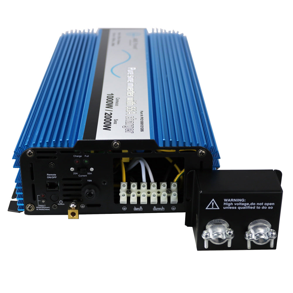 AIMS Power 1000W Pure Sine Inverter Charger 12V, 25A/55A Charger - view 2