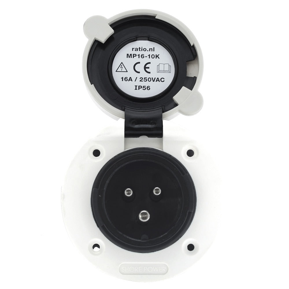 Victron Power Inlet Polyamid with cover 16A/250Vac (2p/3w)