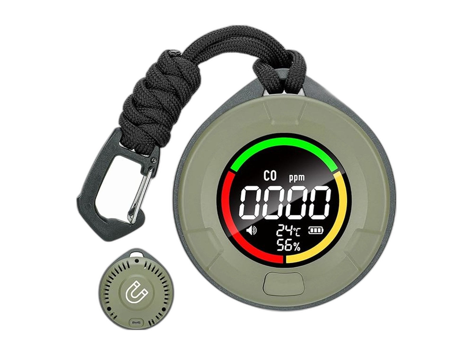 portable carbon monoxide detector for travel mini 3 on white background