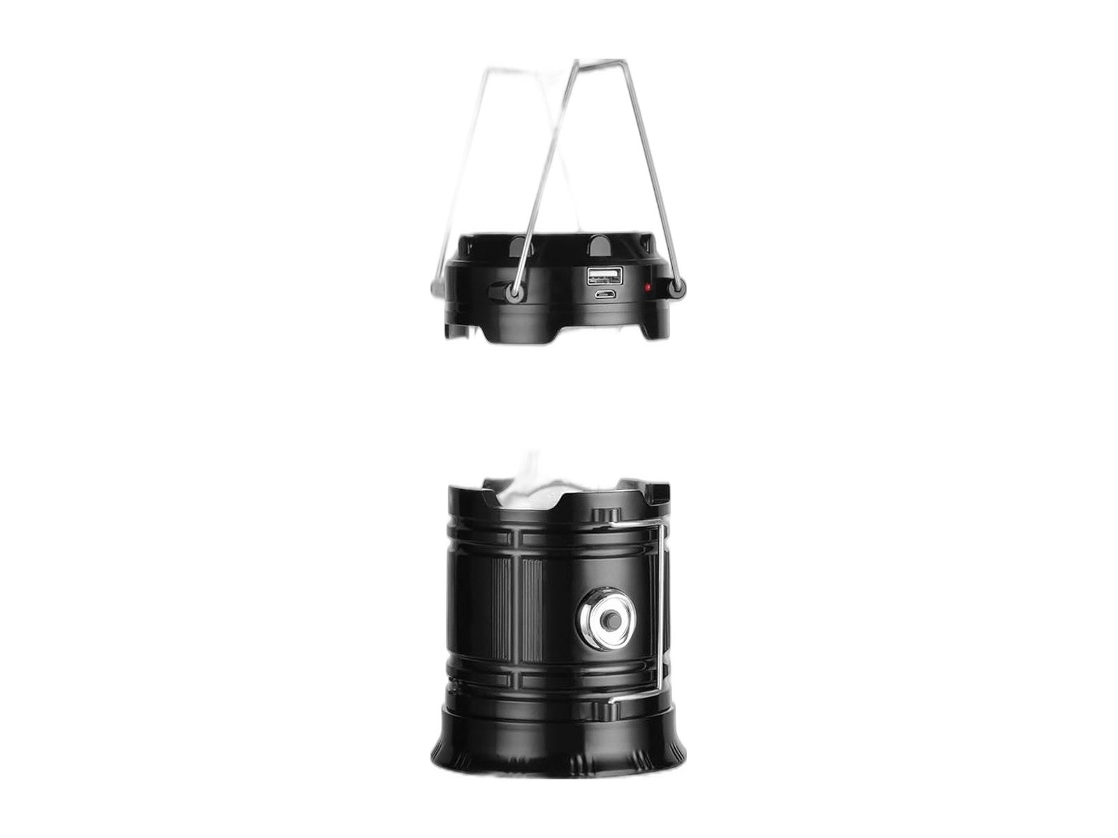 portable collapsible led camping lantern on white background