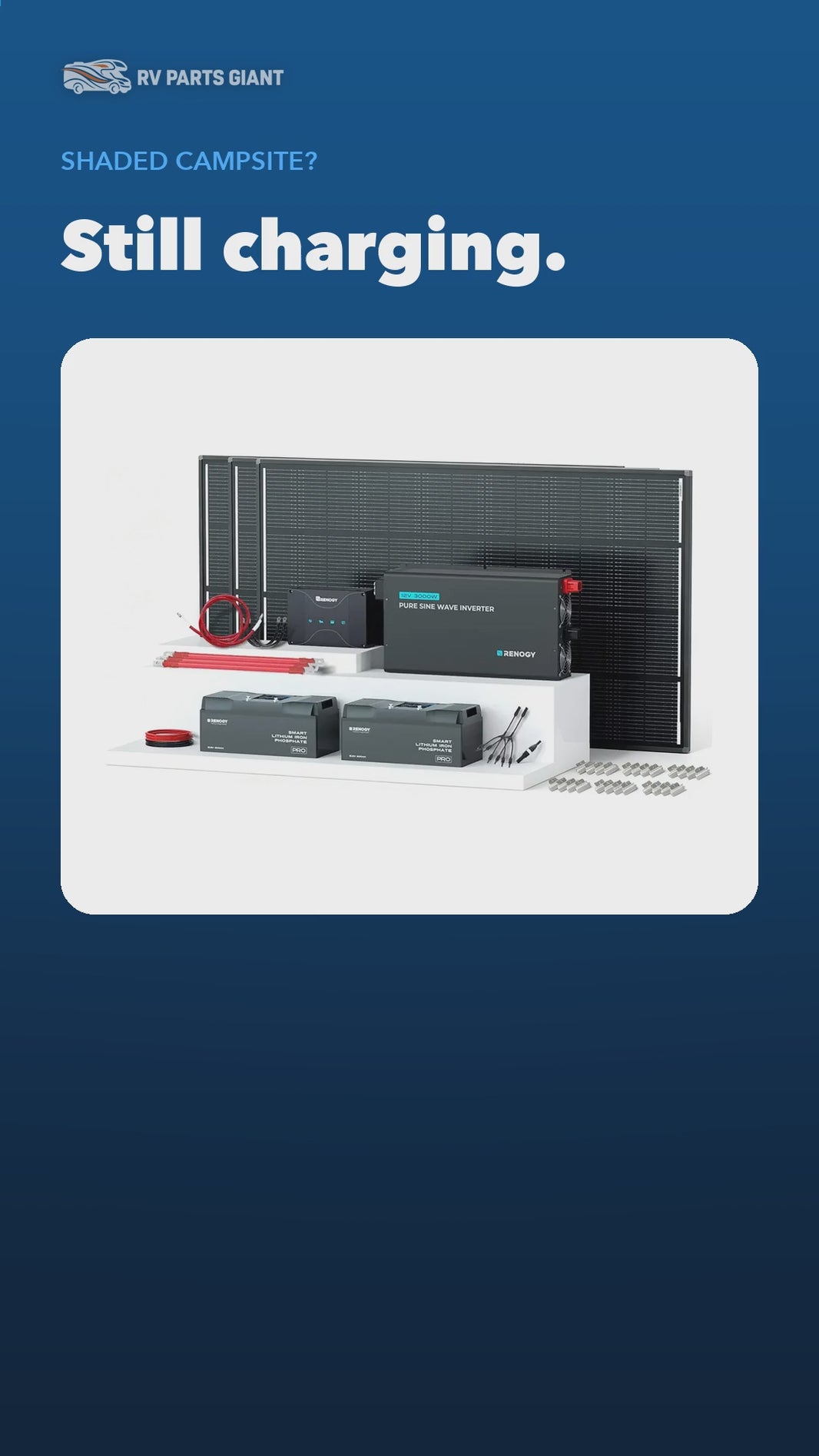 Renogy 600W 12V ShadowFlux Solar Kit with 5.12kWh Battery product video by RV Parts Giant