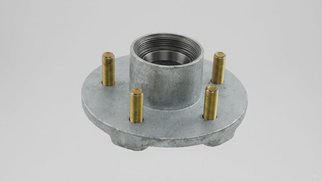 DeeMaxx Galvanized Threaded Hub, 5 on 4.5", 2-5/16"-11 Cap Thread (HUB-545T-GALV) – product video