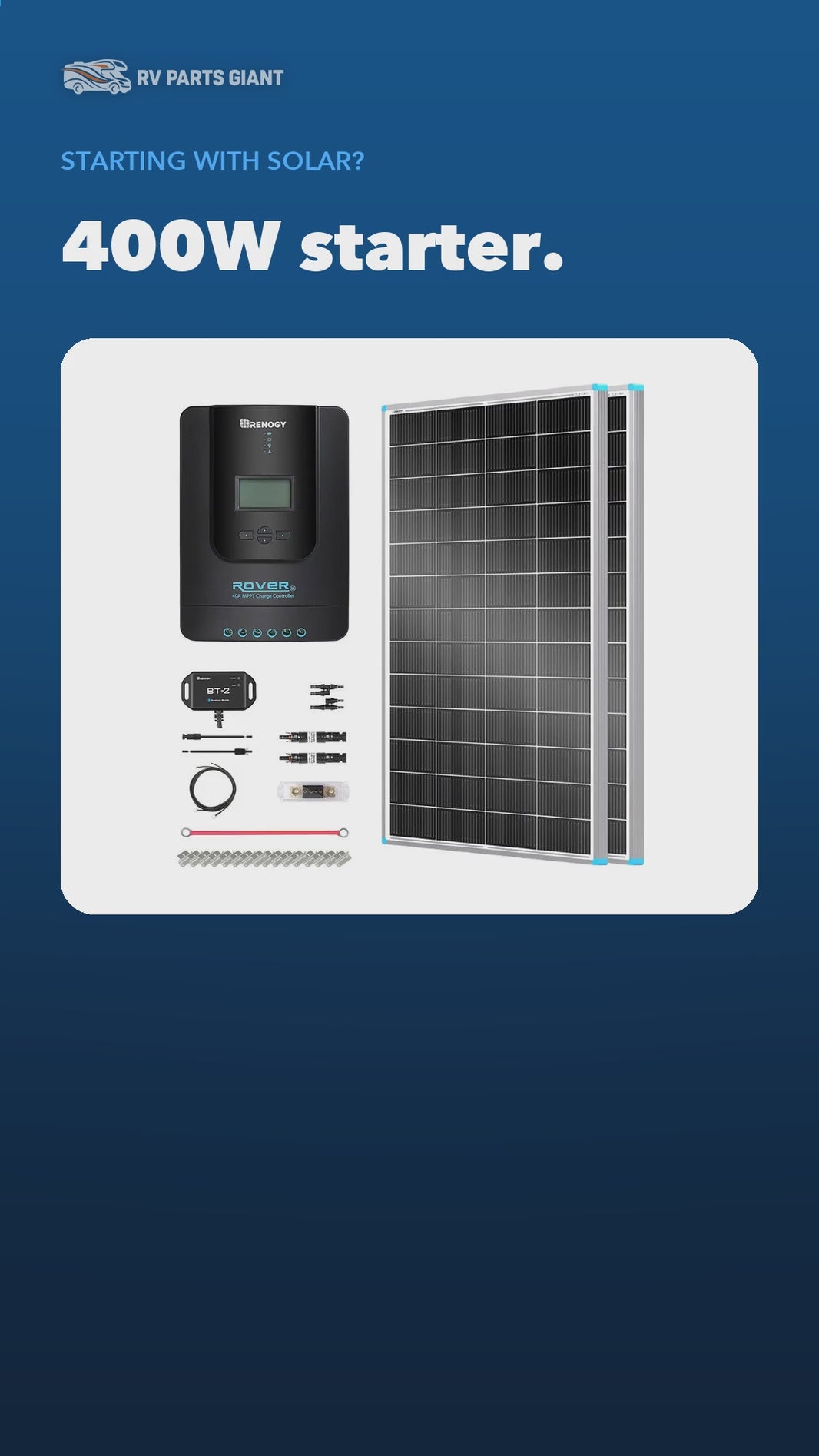 Renogy 400W 12V Starter Solar Panel Kit product video by RV Parts Giant