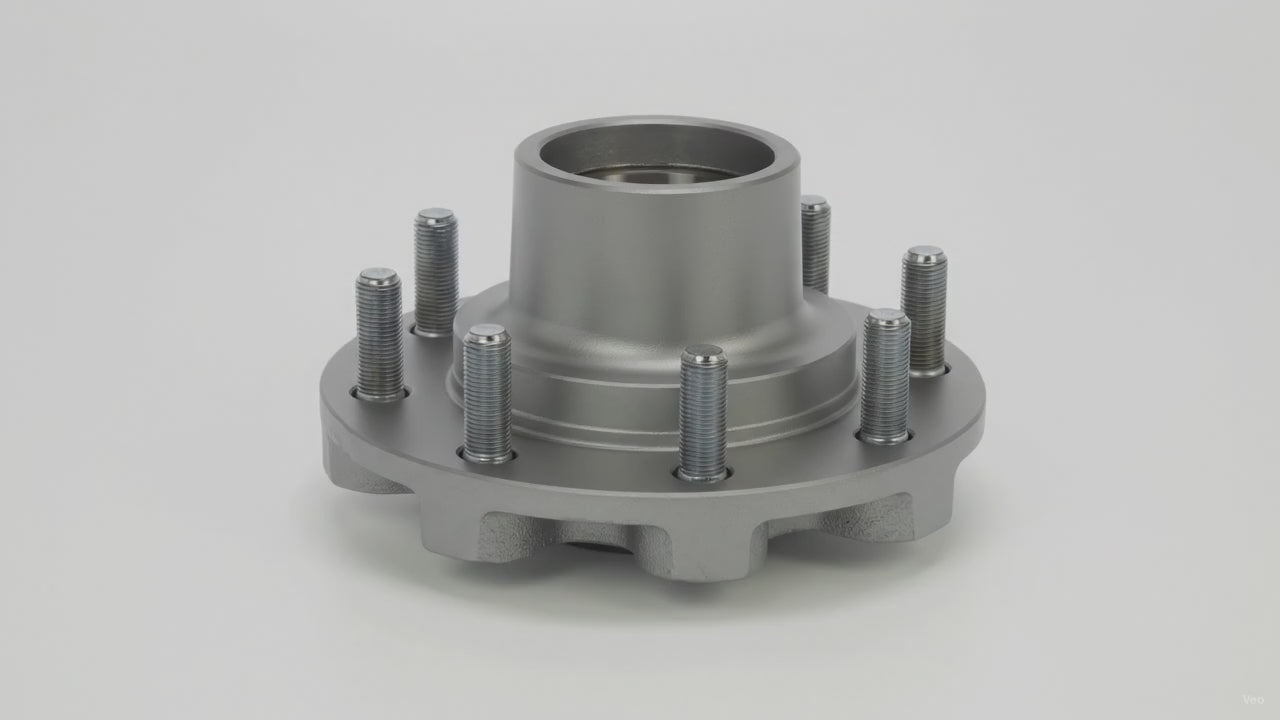 DeeMaxx Galvanized Grease Hub, 8 on 6.5", 9/16"-18 Studs, Dexter 008-399-05 (HUB-865NT-9-GALV) – product video