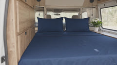 RV 3/4 Sheet Set 48x80 4-Piece Navy Blue Deep Pocket – product video
