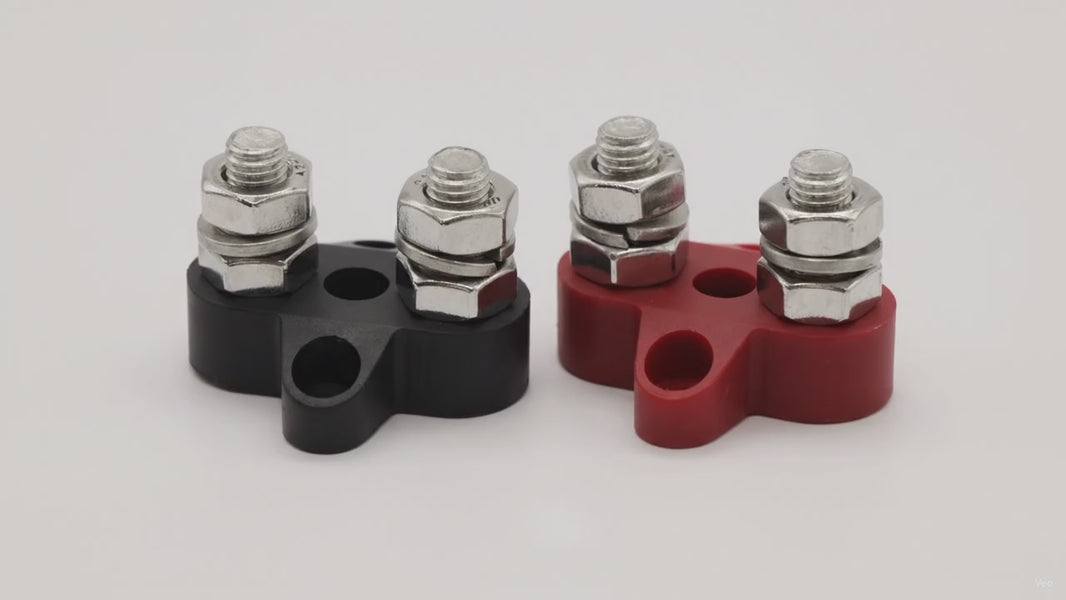 Victron Dual Terminal Stud M8 Linked Set | 1 Red / 1 Black – product video