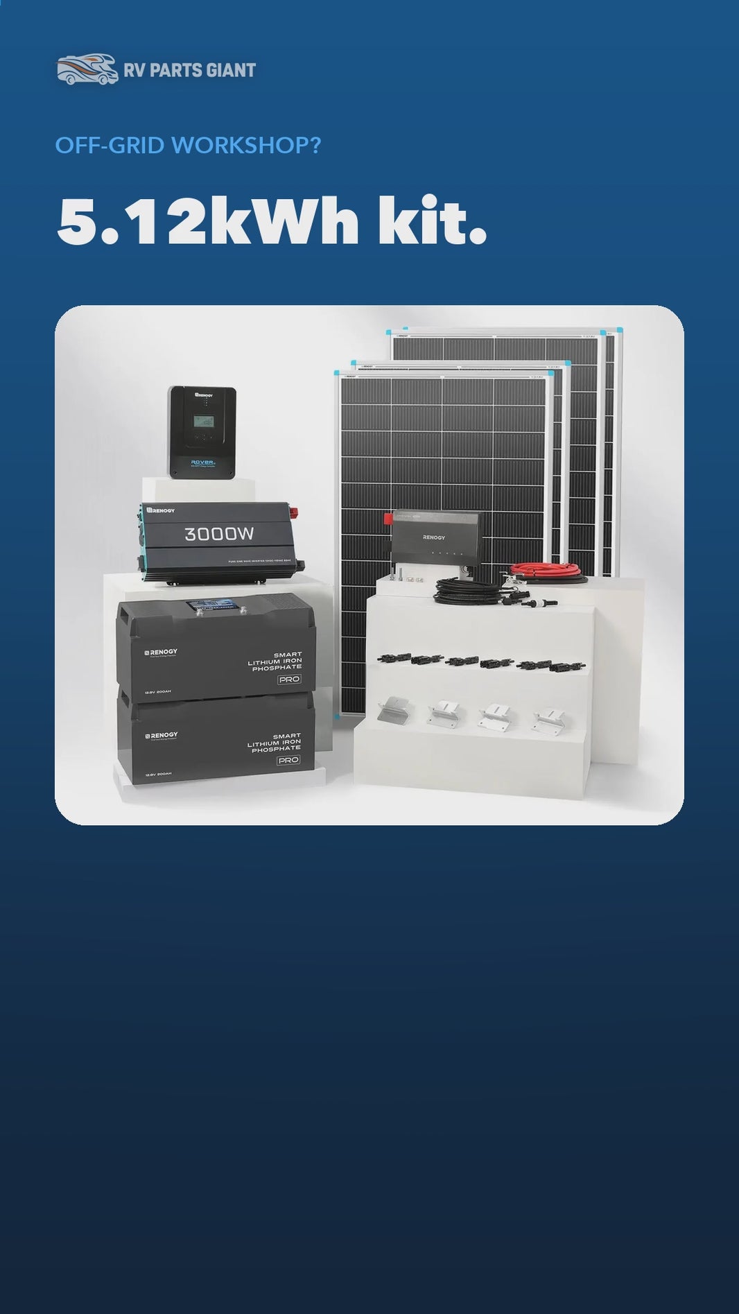 Renogy Workshop Solar Solution Kit 5.12kWh product video by RV Parts Giant