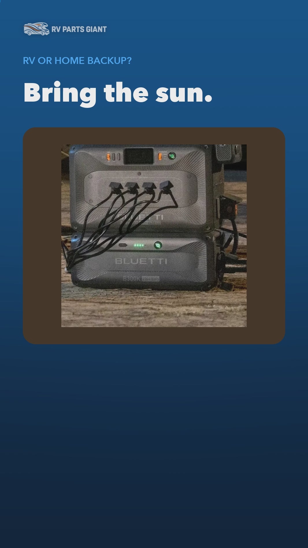 BLUETTI Apex 300 + 2x B300K + 2x 200W Solar Bundle product video by RV Parts Giant