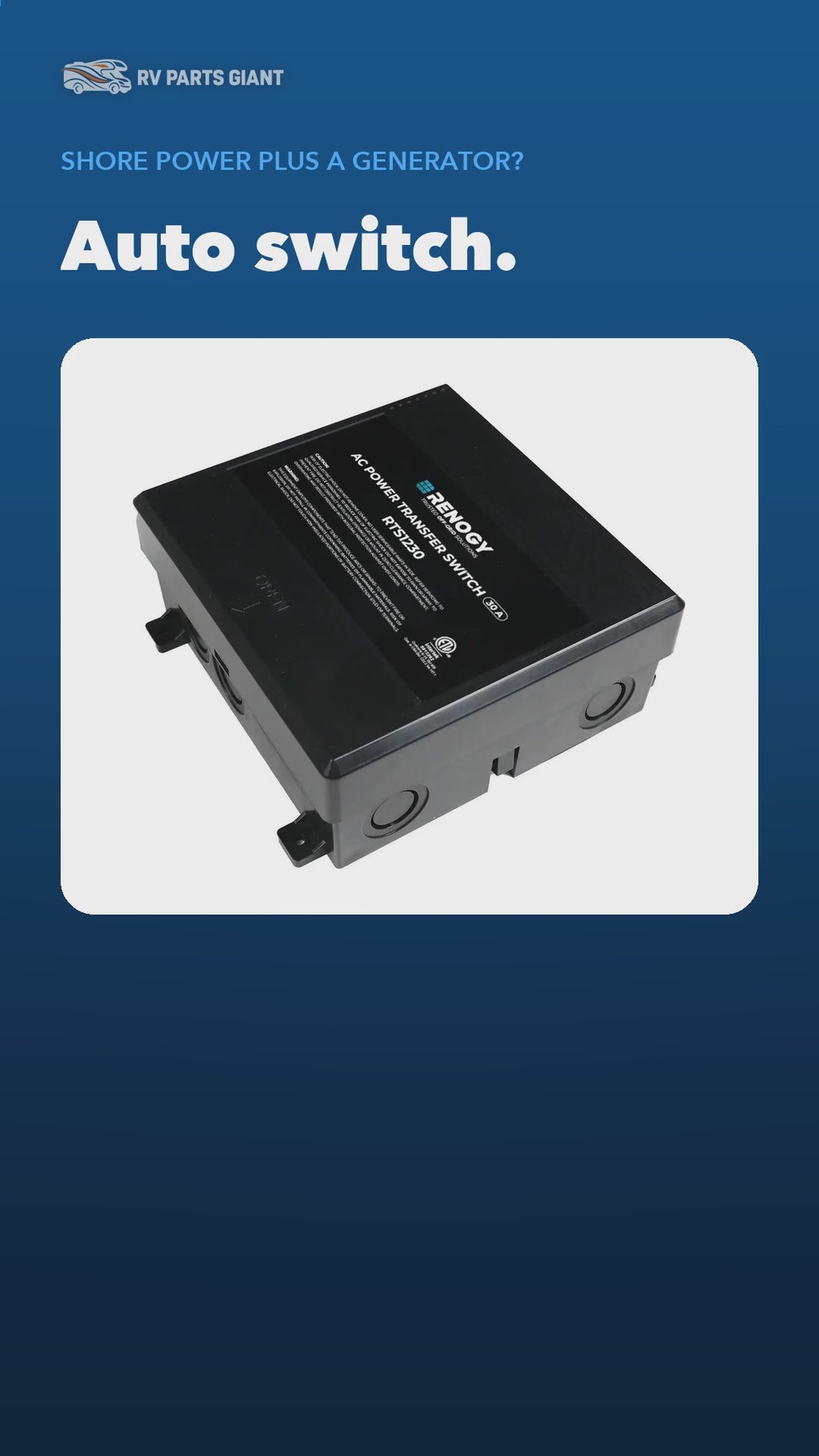 Renogy 30A Transfer Switch product video by RV Parts Giant