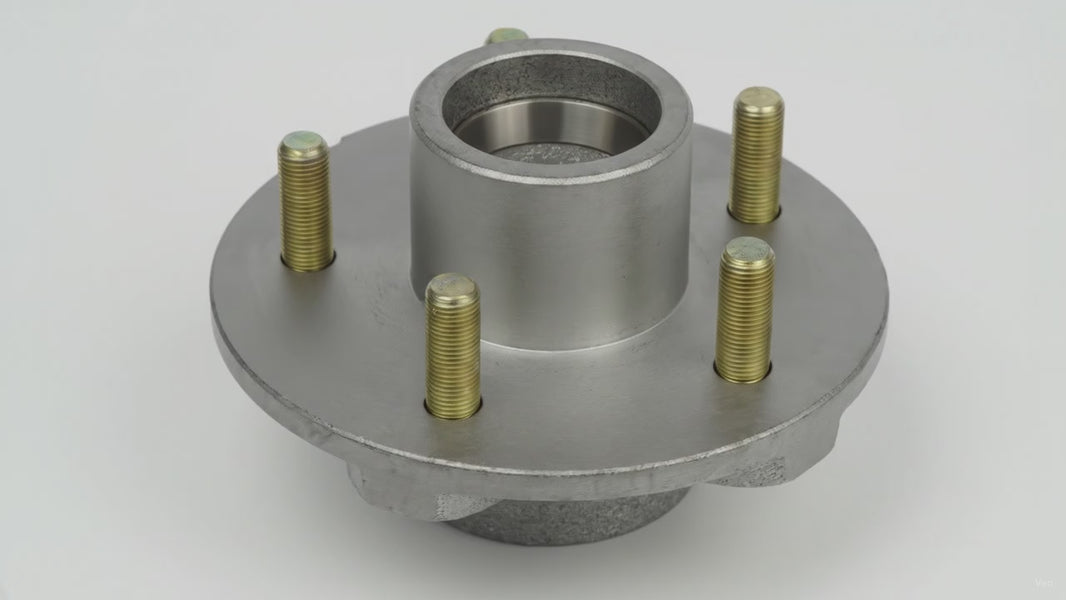 DeeMaxx Galvanized Hub, 5 on 4.5", 1/2"-20 Studs, L68111/L44610 Races (HUB-545-GALV) – product video