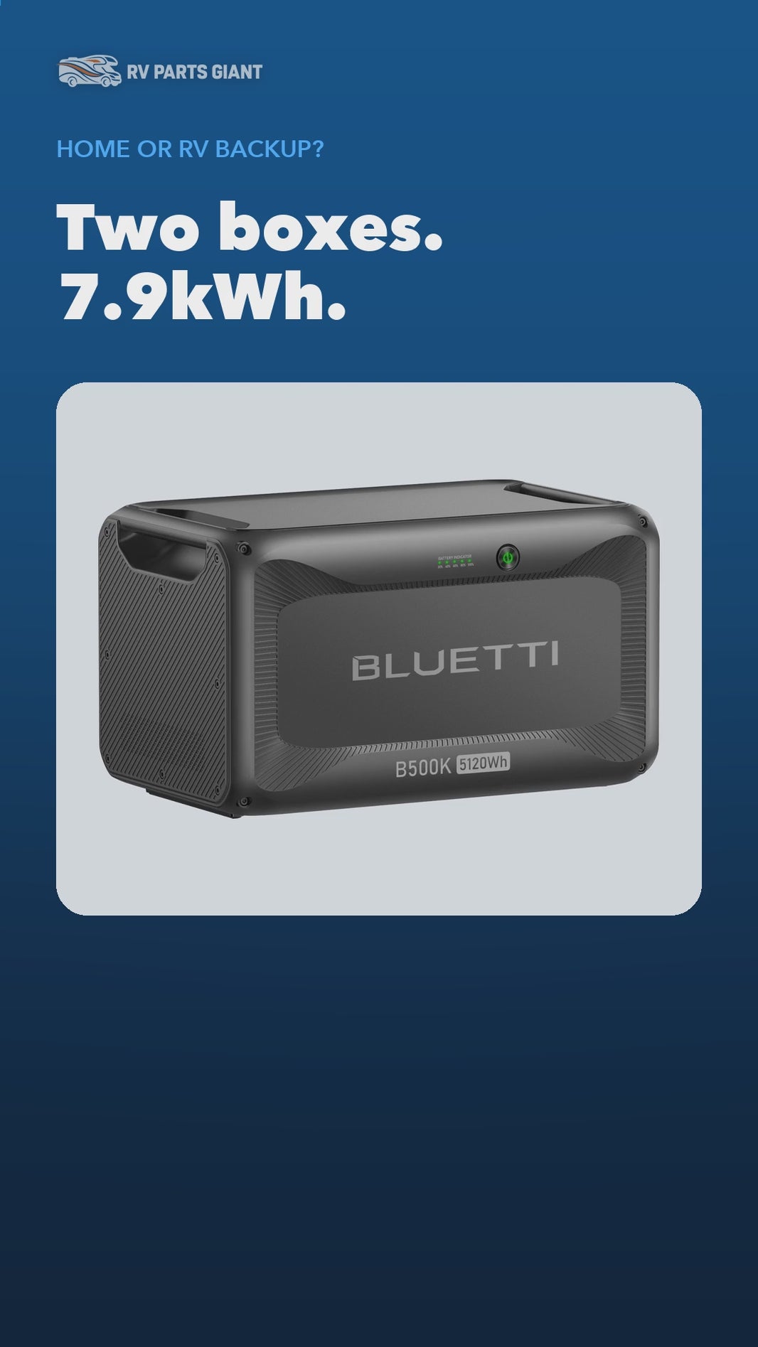 BLUETTI Apex 300 + B500K Bundle product video by RV Parts Giant