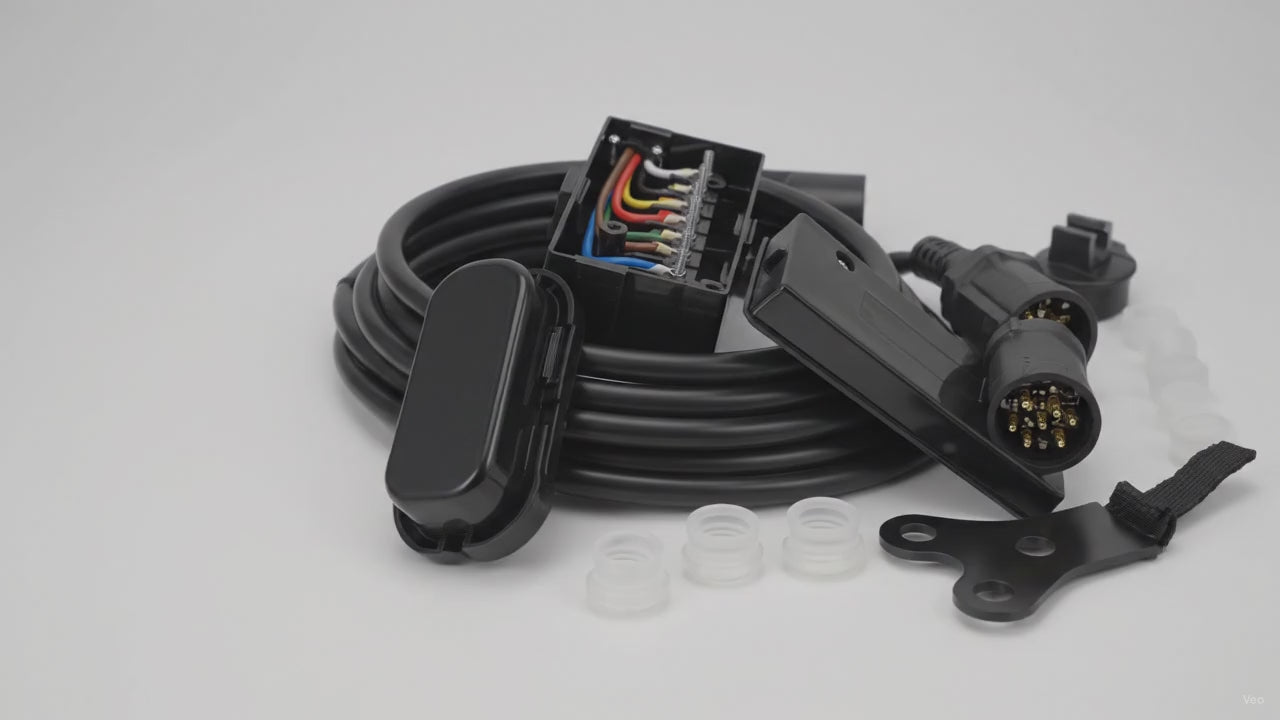 7-Way Trailer Plug Cord with 7-Gang Junction Box Wiring Kit – product video