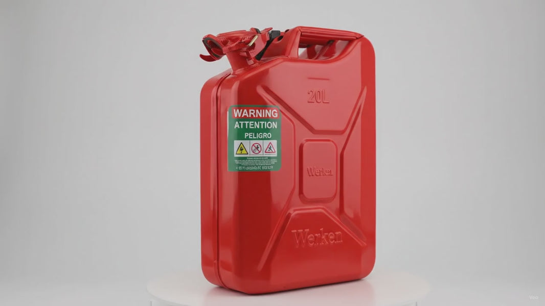 Wavian 20L NATO Steel Jerry Can, Red (5.3 Gal) – product video