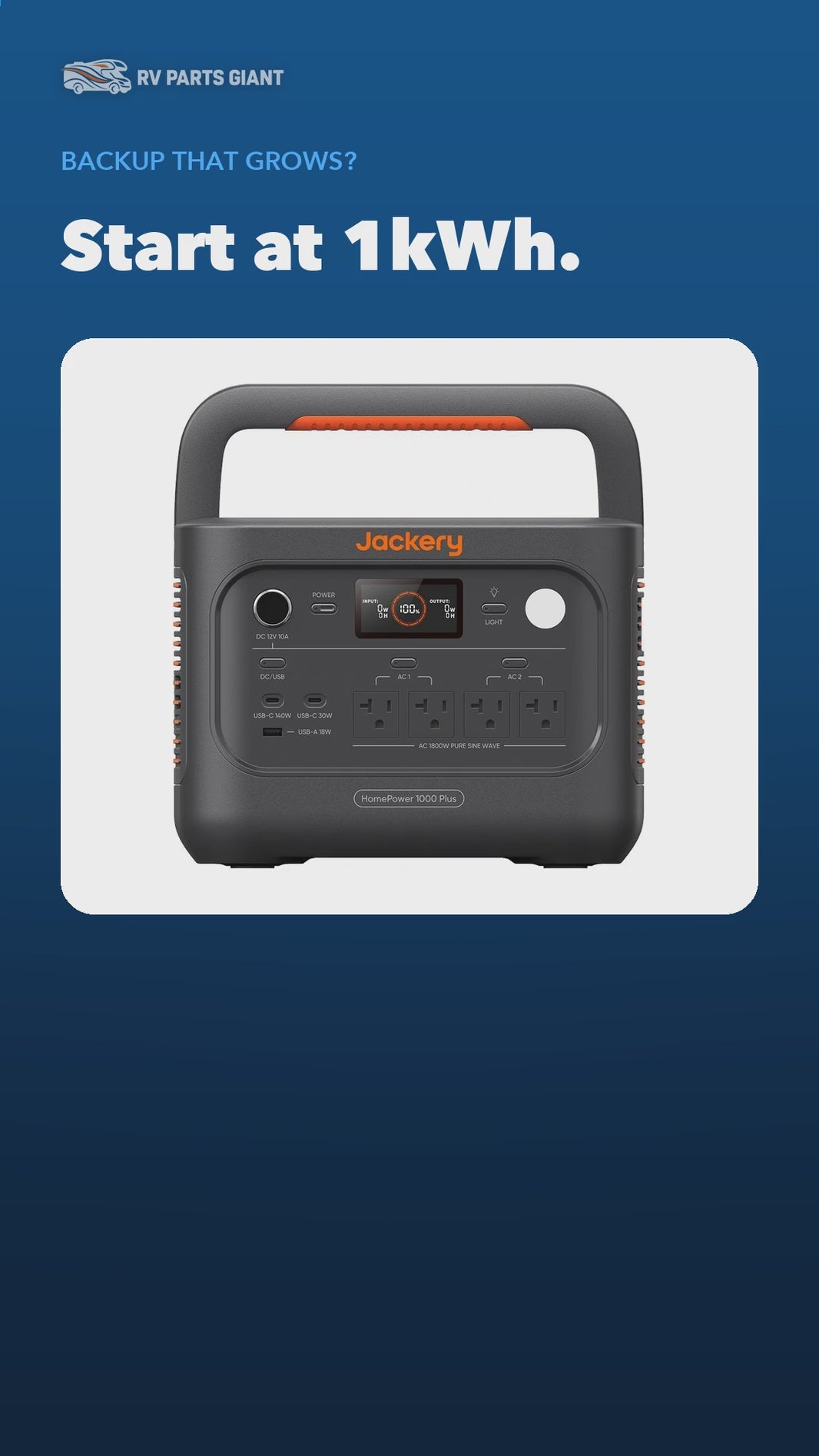 Jackery HomePower 1000 Plus v2 Portable Power Station product video by RV Parts Giant