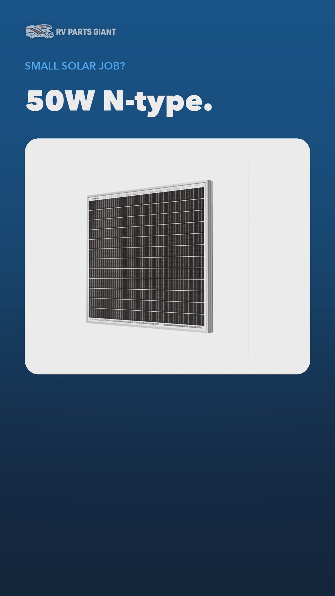 Renogy 50W 12V Mono N-Type Rigid Solar Panel product video by RV Parts Giant
