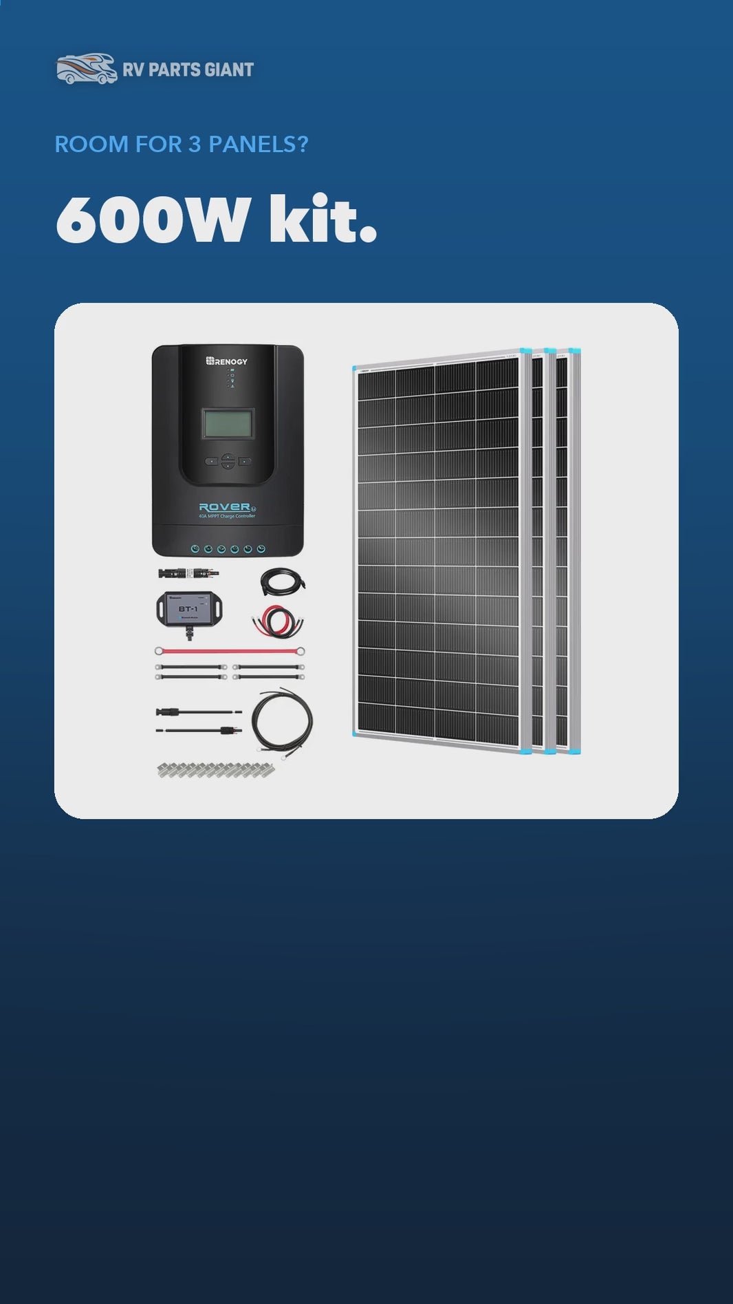Renogy 600W 12V Essential Solar Panel Kit product video by RV Parts Giant