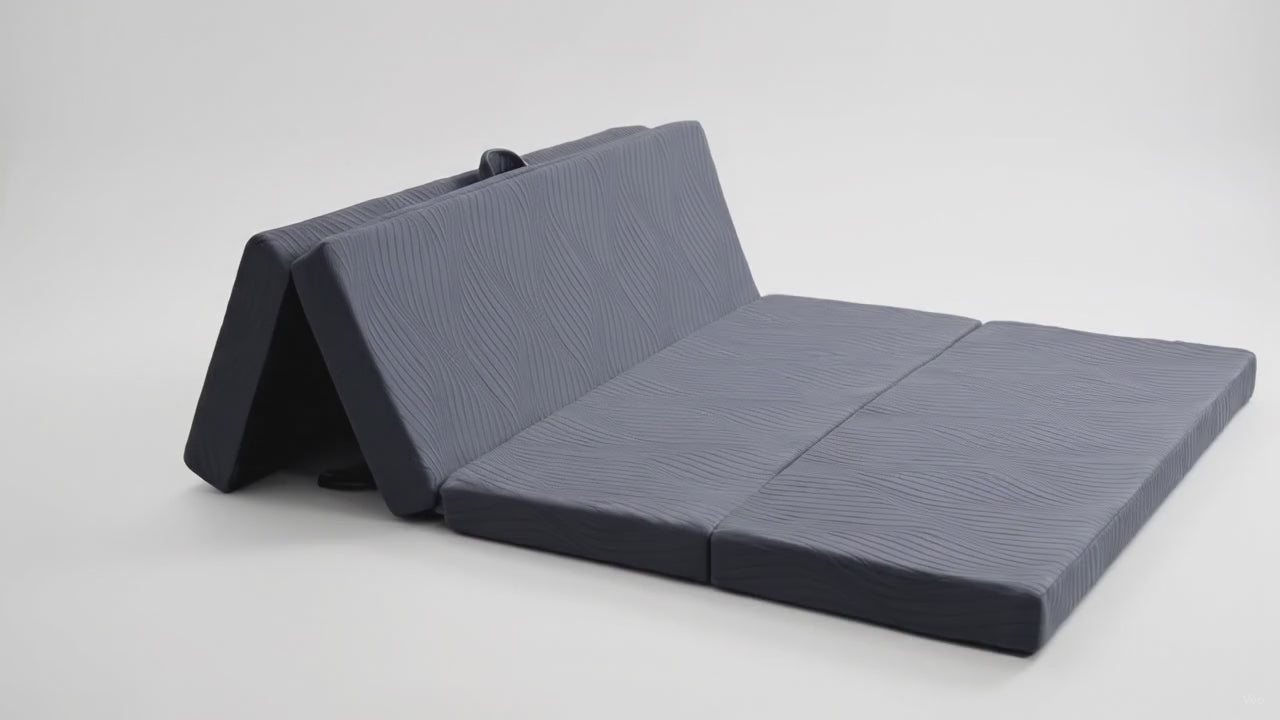 Foldable Waterproof Memory Foam Mattress Full 3" – product video