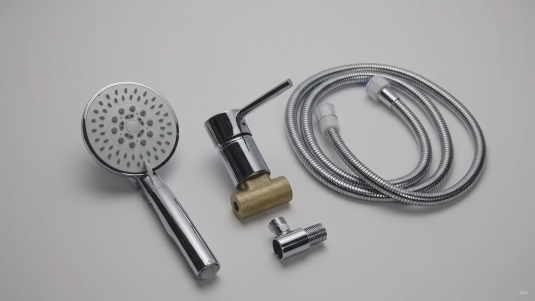 RV Shower Head with Hose & Shut-Off Valve | Water-Saving Handset – product video