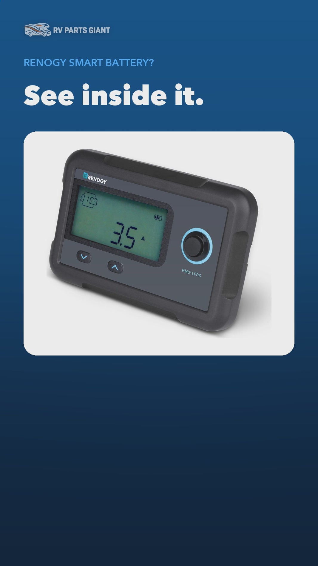 Renogy Monitoring Screen for Smart Lithium Batteries product video by RV Parts Giant