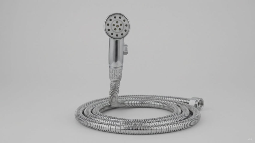 RV Exterior Shower Head with 4.9ft Hose Stainless – product video
