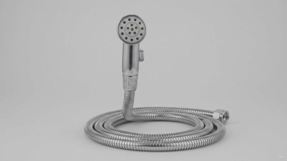 RV Exterior Shower Head with 4.9ft Hose Stainless – product video
