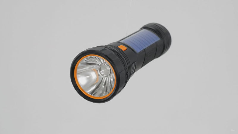 Solar/Rechargeable LED Flashlight 1000LM Emergency – product video