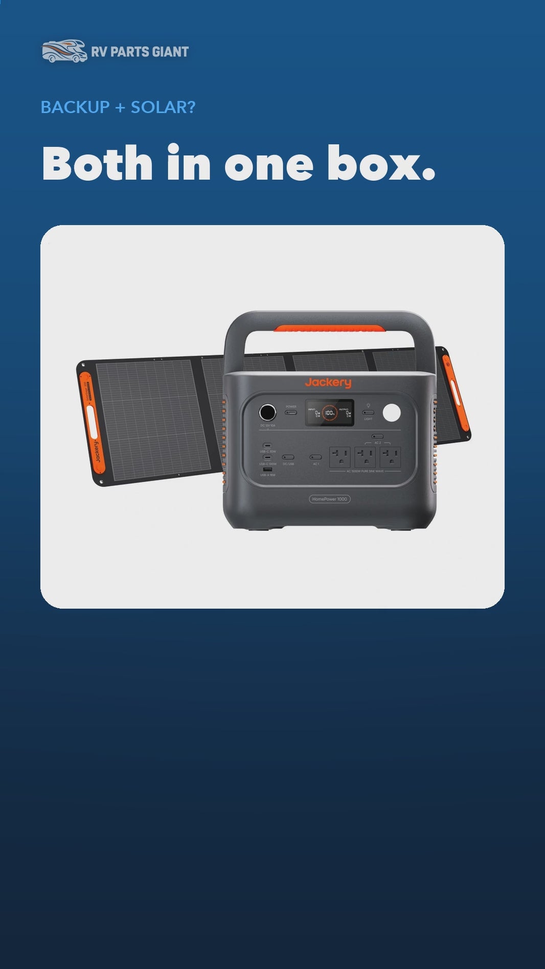 Jackery Solar Generator HomePower 1000 v2 Bundle product video by RV Parts Giant
