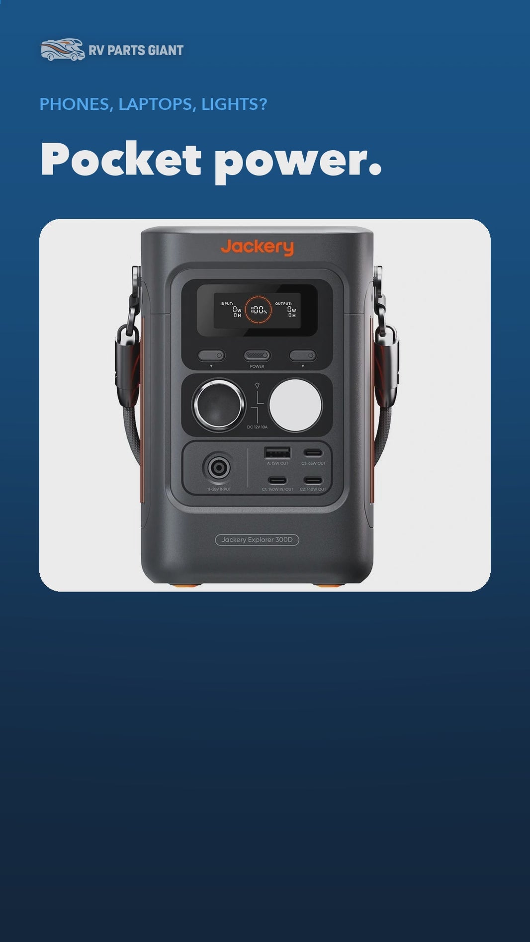 Jackery Explorer 300D Portable Power Station product video by RV Parts Giant