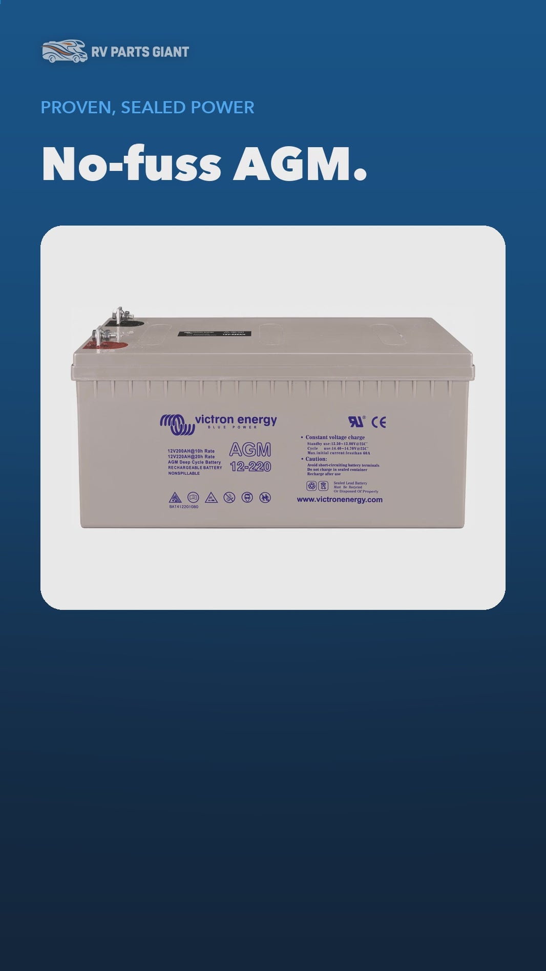 Victron AGM Deep Cycle Battery product video by RV Parts Giant