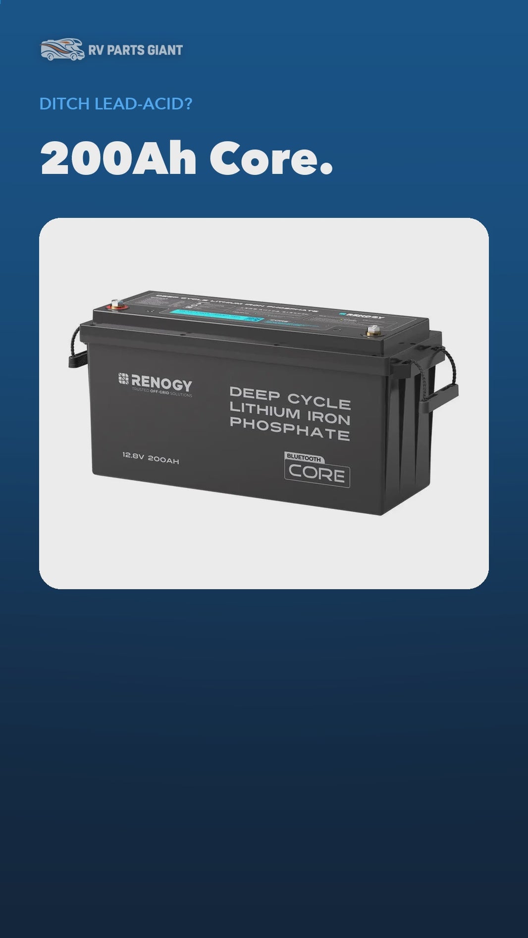 Renogy Core 12V 200Ah LiFePO4 Battery with Bluetooth product video by RV Parts Giant