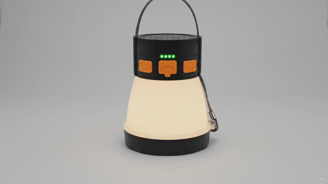 Rechargeable Solar LED Camping Lantern 1500LM 7500mAh – product video