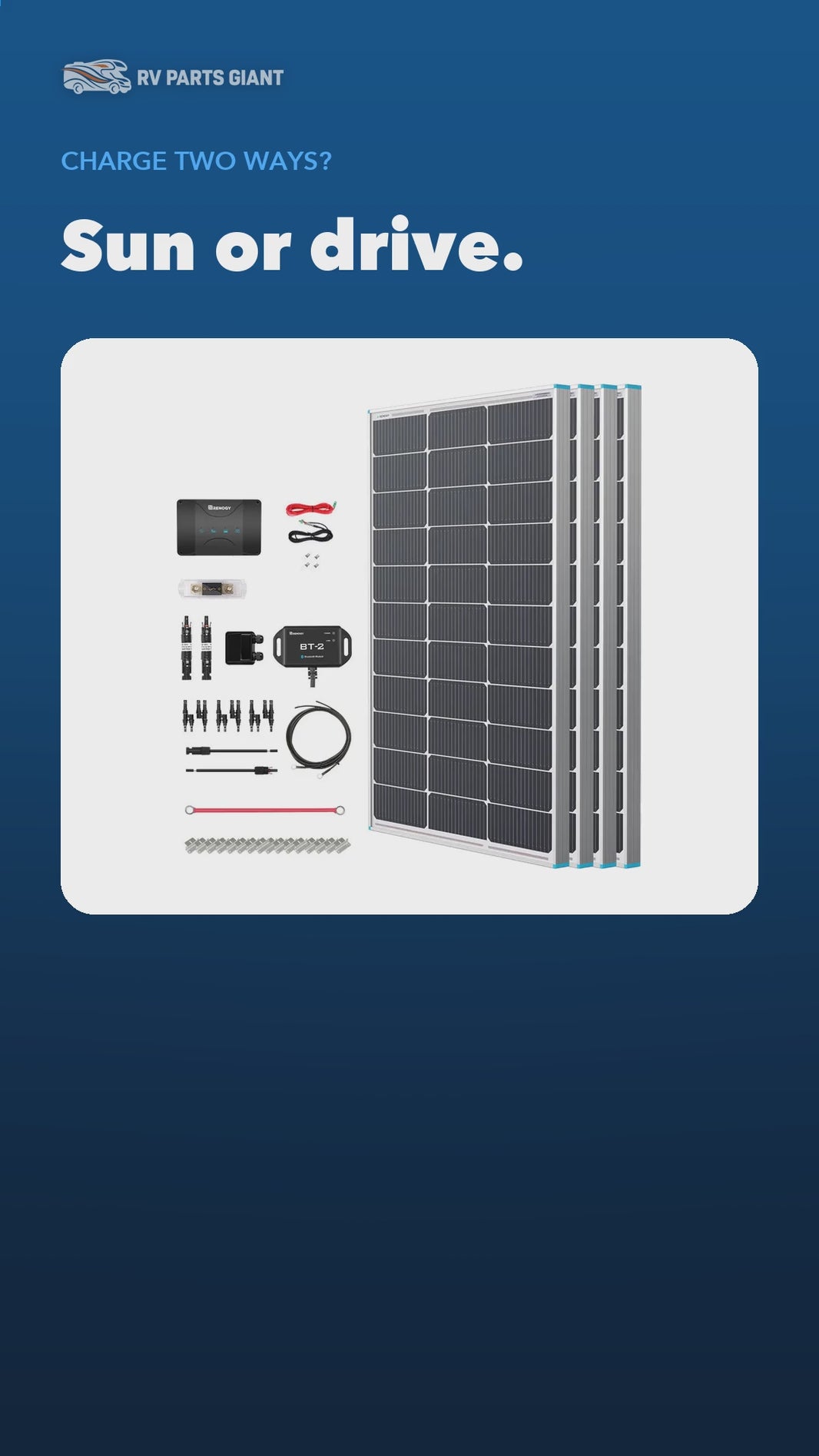 Renogy 400W 12V Essential Solar Kit with DC-DC Charger product video by RV Parts Giant