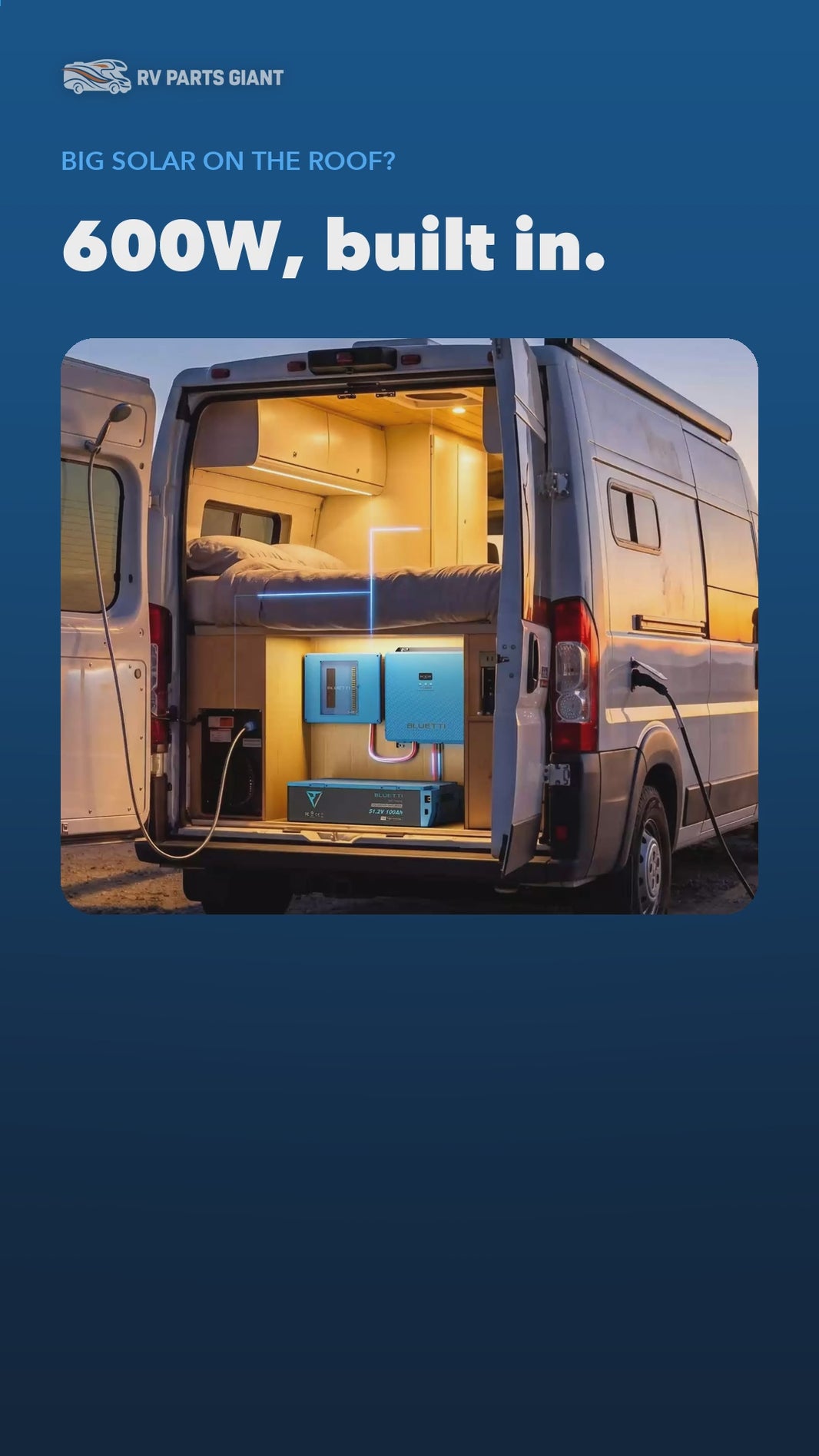 BLUETTI 5kWh RV Kit with 6x 100W flexible solar product video by RV Parts Giant