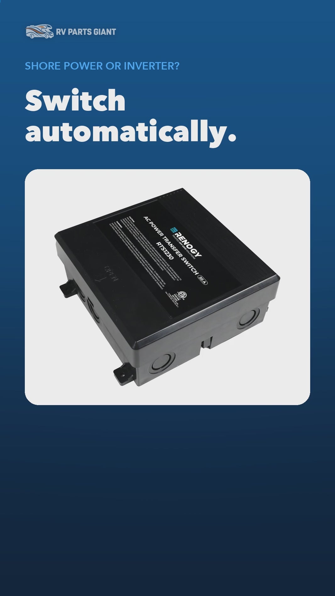 Renogy Pro 12V Inverter and 30A ATS Bundle product video by RV Parts Giant