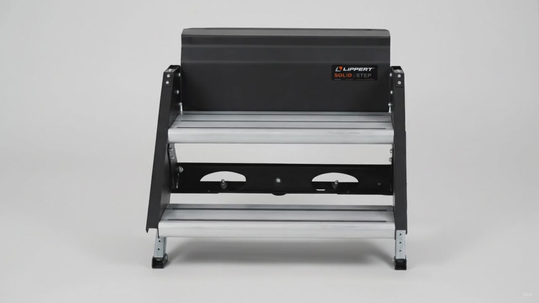 Lippert Solid Step 3.0 Premium Folding RV Entry Steps, 30" Double – product video