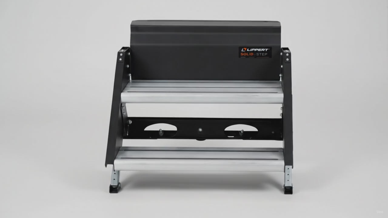 Lippert Solid Step 3.0 Premium Folding RV Entry Steps, 30" Double – product video
