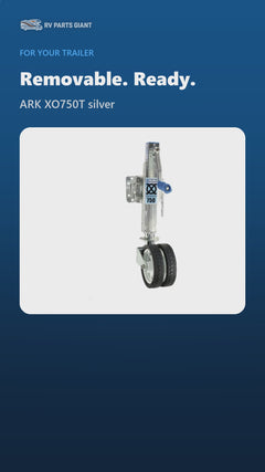 ARK XO750T Tube Mount Trailer Jack, Silver (ORJW750TD) product video by RV Parts Giant