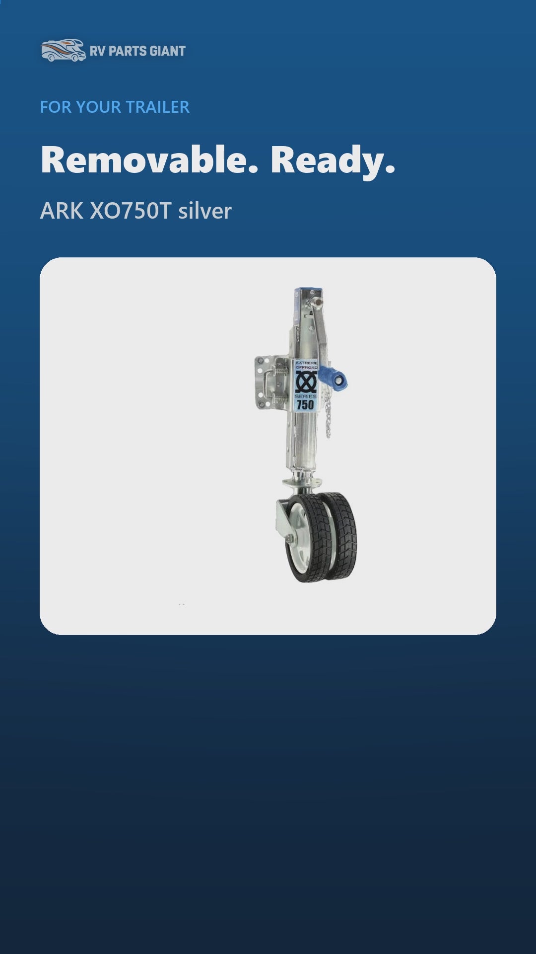 ARK XO750T Tube Mount Trailer Jack, Silver (ORJW750TD) product video by RV Parts Giant