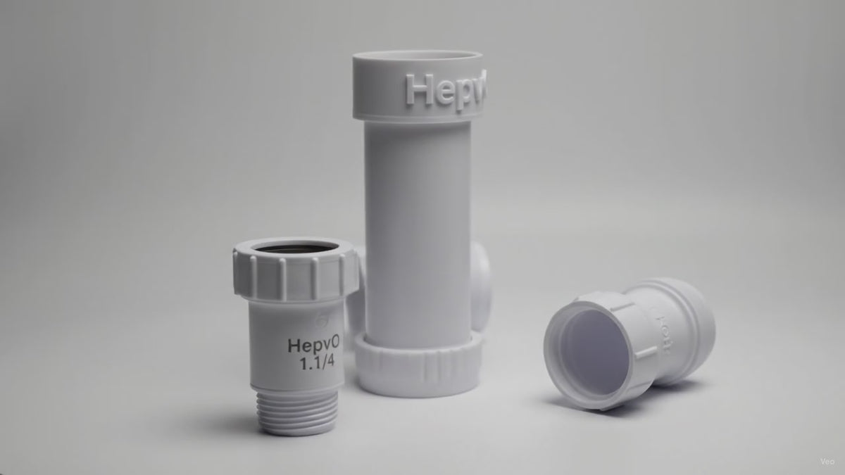 HepvO 1-1/2" Waterless Sink Trap with Angled Adapter – product video