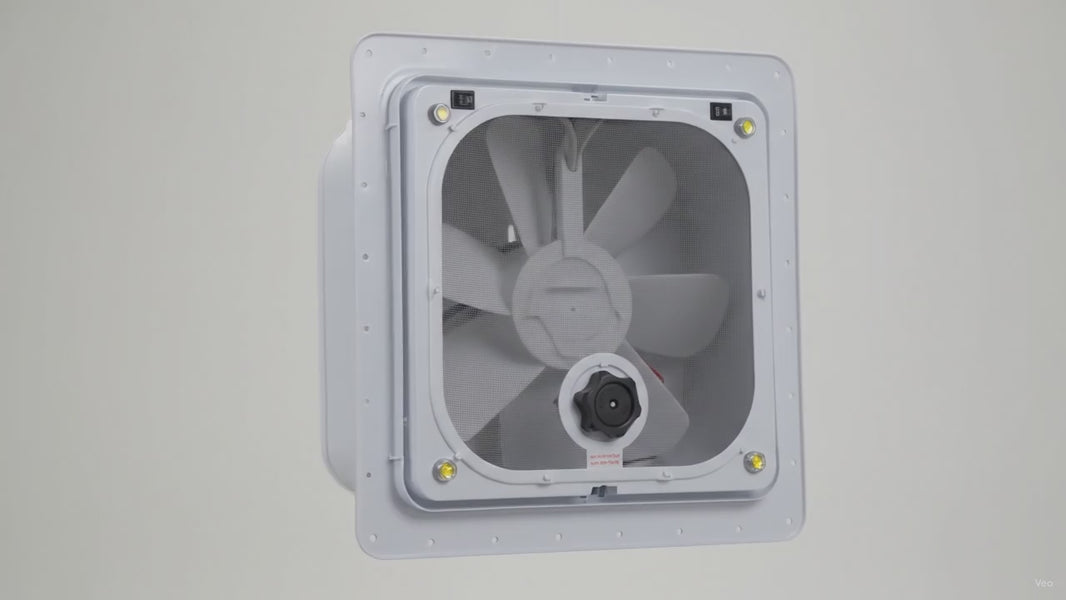 Basic Bathroom Fan with LED Light - 12V – product video