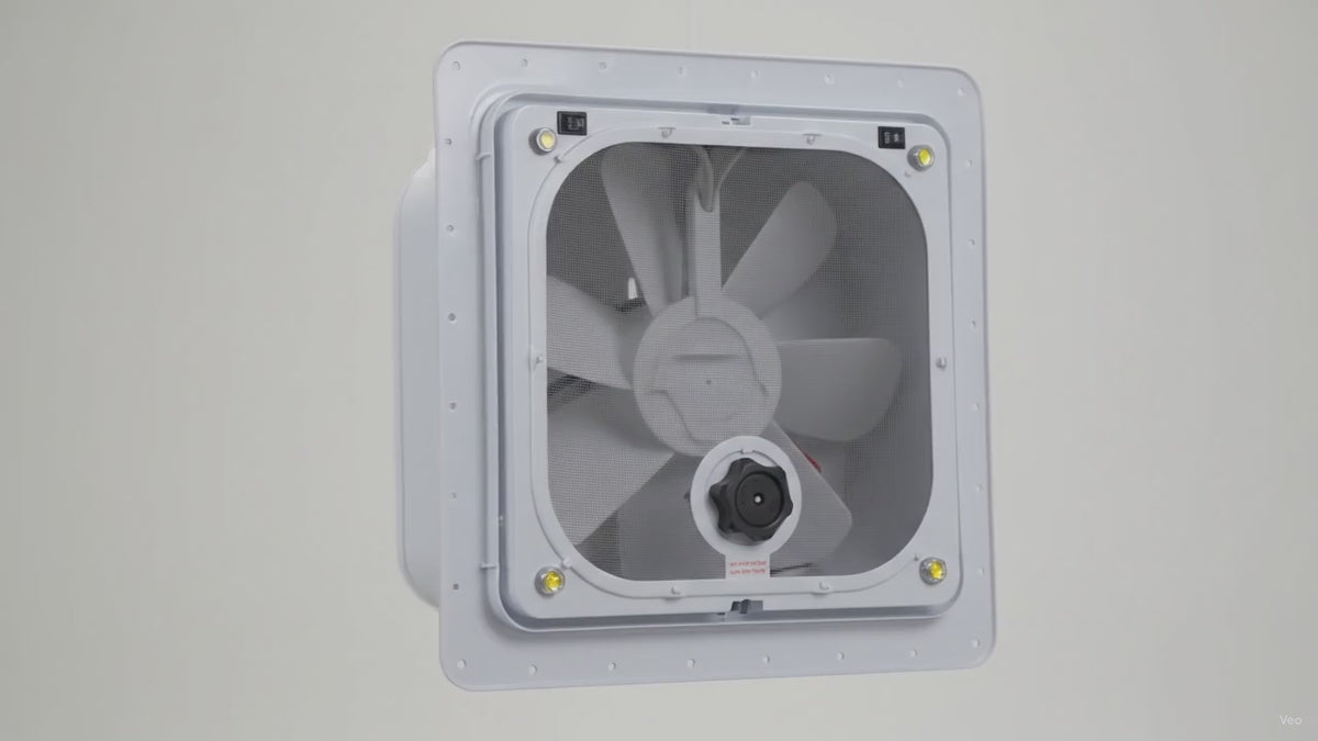 Basic Bathroom Fan with LED Light - 12V – product video