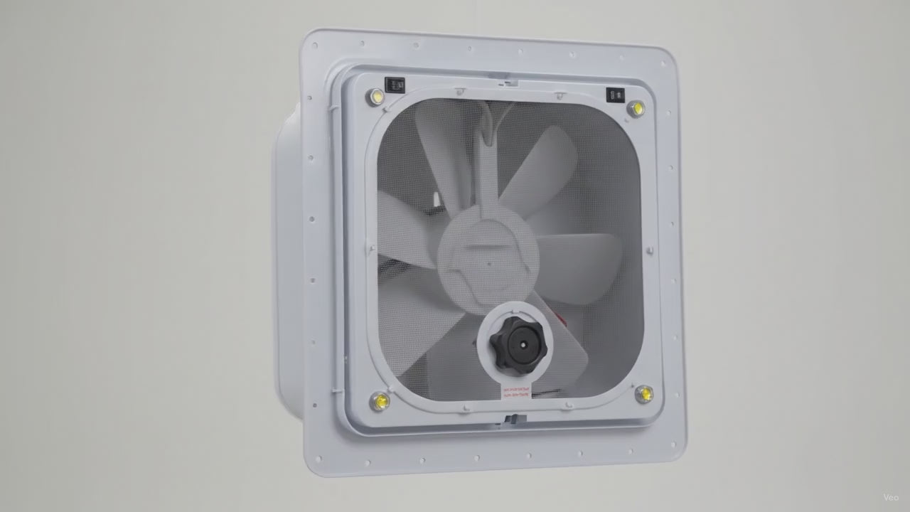 Basic Bathroom Fan with LED Light - 12V – product video